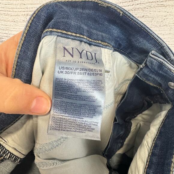 NYDJ Plus Size Marilyn Straight Stripe Raw Hem Jeans Size 26W - Picture 8 of 8